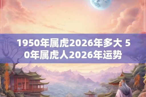 1950年属虎2026年多大 50年属虎人2026年运势 1950年属虎2026年多大 50年属虎人2026年运势