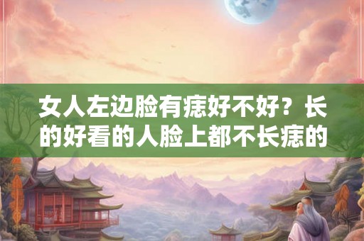 女人左边脸有痣好不好？长的好看的人脸上都不长痣的吗？