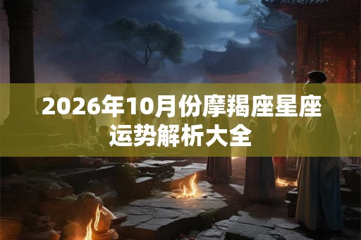 2026年10月份摩羯座星座运势解析大全