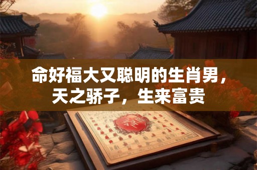 命好福大又聪明的生肖男，天之骄子，生来富贵