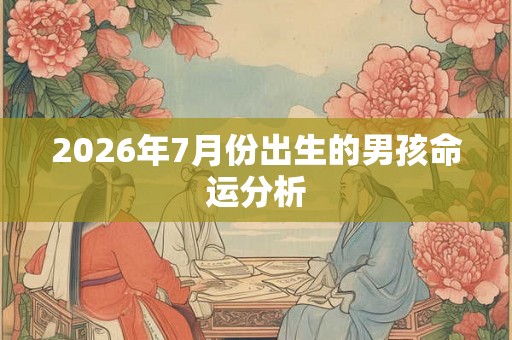 2026年7月份出生的男孩命运分析