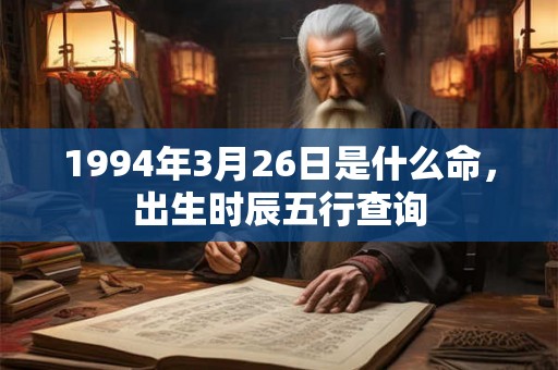 1994年3月26日是什么命，出生时辰五行查询