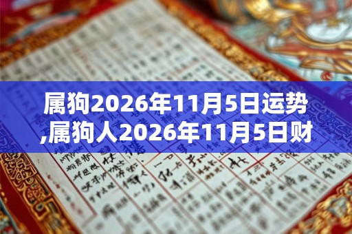 属狗2026年11月5日运势,属狗人2026年11月5日财运,生肖狗2026年11月5日运势