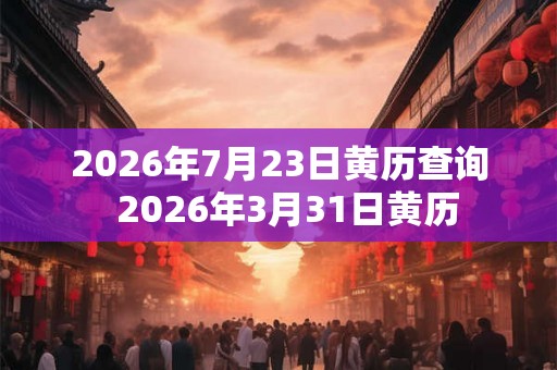 2026年7月23日黄历查询  2026年3月31日黄历