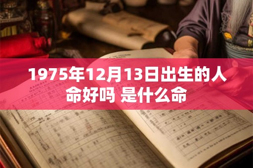 1975年12月13日出生的人命好吗 是什么命