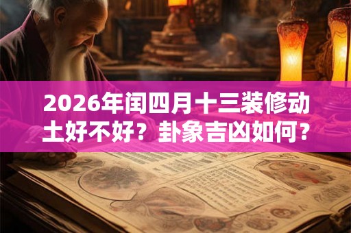 2026年闰四月十三装修动土好不好？卦象吉凶如何？