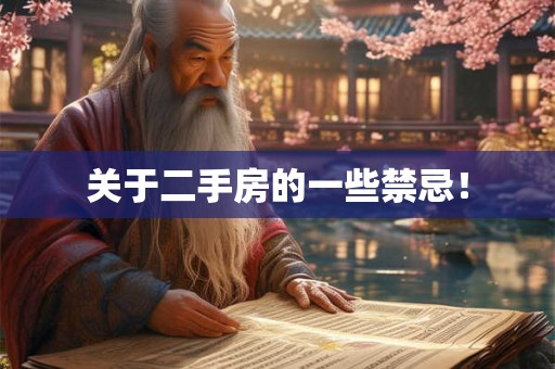 关于二手房的一些禁忌! 关于二手房的一些禁忌!