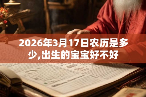 2026年3月17日农历是多少,出生的宝宝好不好