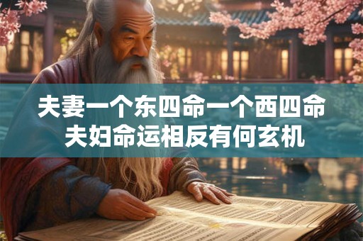 夫妻一个东四命一个西四命 夫妇命运相反有何玄机