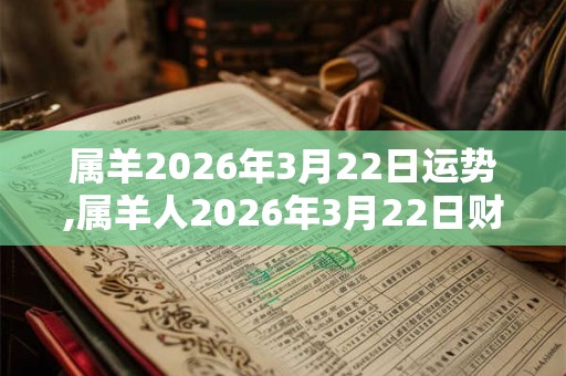 属羊2026年3月22日运势,属羊人2026年3月22日财运,生肖羊2026年3月22日运势