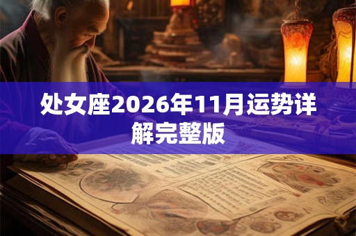处女座2026年11月运势详解完整版