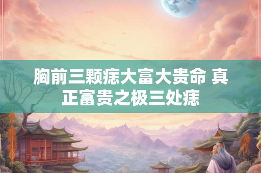胸前三颗痣大富大贵命 真正富贵之极三处痣 胸前三颗痣大富大贵命 真正富贵之极三处痣