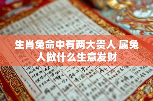生肖兔命中有两大贵人 属兔人做什么生意发财