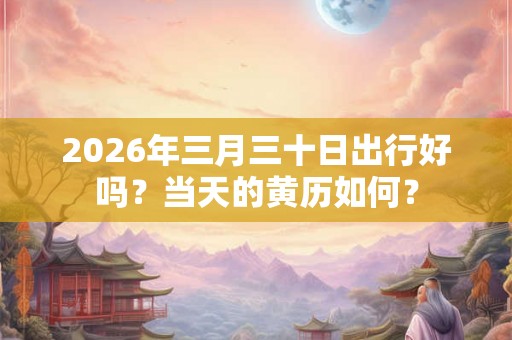 2026年三月三十日出行好吗？当天的黄历如何？