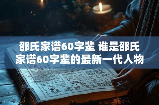 邵氏家谱60字辈 谁是邵氏家谱60字辈的最新一代人物