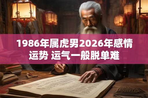 1986年属虎男2026年感情运势 运气一般脱单难