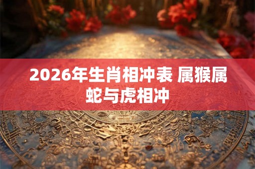 2026年生肖相冲表 属猴属蛇与虎相冲