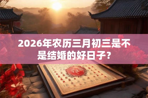 2026年农历三月初三是不是结婚的好日子? 2026年农历三月初三是不是结婚的好日子?