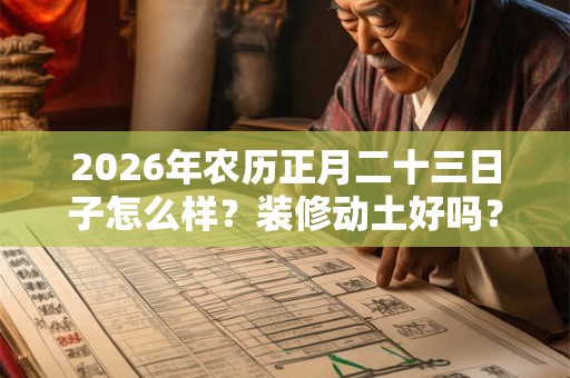 2026年农历正月二十三日子怎么样？装修动土好吗？