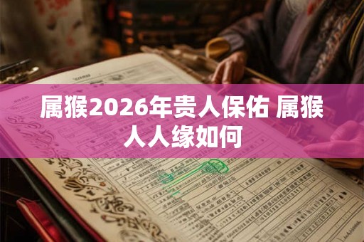 属猴2026年贵人保佑 属猴人人缘如何