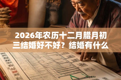 2026年农历十二月腊月初三结婚好不好？结婚有什么禁忌？