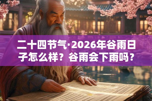 二十四节气·2026年谷雨日子怎么样？谷雨会下雨吗？