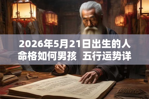 2026年5月21日出生的人命格如何男孩  五行运势详解