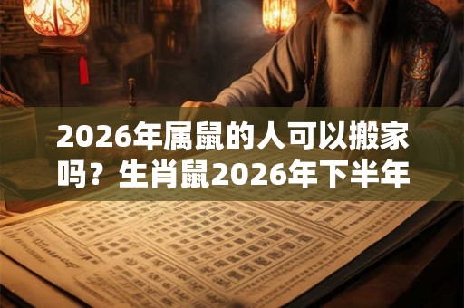 2026年属鼠的人可以搬家吗？生肖鼠2026年下半年运势