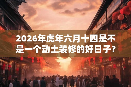 2026年虎年六月十四是不是一个动土装修的好日子？