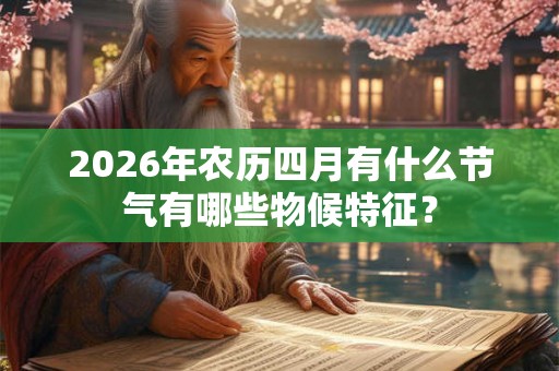 2026年农历四月有什么节气有哪些物候特征？