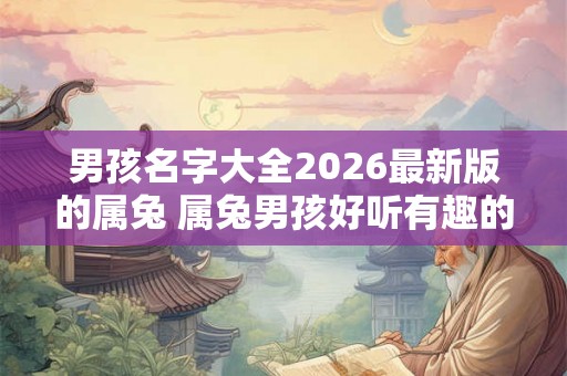 男孩名字大全2026最新版的属兔 属兔男孩好听有趣的名字