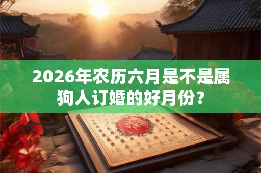 2026年农历六月是不是属狗人订婚的好月份？