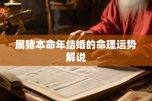 属猪本命年结婚的命理运势解说 属猪本命年结婚的命理运势解说