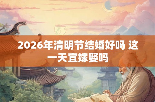 2026年清明节结婚好吗 这一天宜嫁娶吗