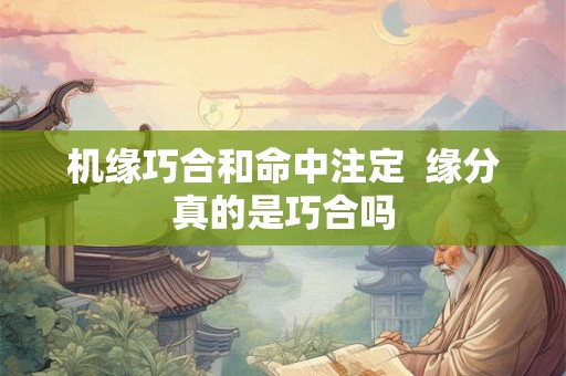 机缘巧合和命中注定  缘分真的是巧合吗