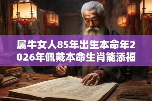属牛女人85年出生本命年2026年佩戴本命生肖能添福添运吗
