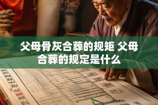 父母骨灰合葬的规矩 父母合葬的规定是什么 父母骨灰合葬的规矩 父母合葬的规定是什么