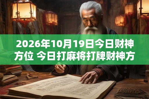 2026年10月19日今日财神方位 今日打麻将打牌财神方位 2026年10月19日今日财神方位 今日打麻将打牌财神方位