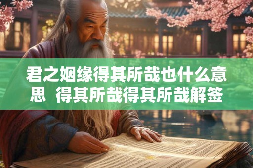 君之姻缘得其所哉也什么意思  得其所哉得其所哉解签