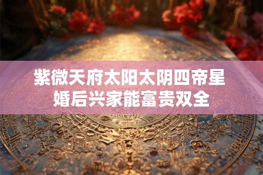 紫微天府太阳太阴四帝星 婚后兴家能富贵双全 紫微天府太阳太阴四帝星 婚后兴家能富贵双全