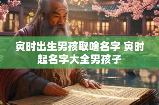 寅时出生男孩取啥名字 寅时起名字大全男孩子