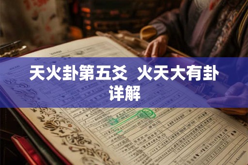 天火卦第五爻 火天大有卦详解 天火卦第五爻 火天大有卦详解