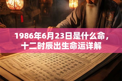1986年6月23日是什么命，十二时辰出生命运详解