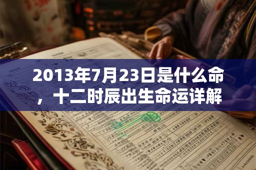 2013年7月23日是什么命，十二时辰出生命运详解