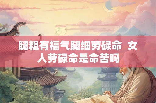 腿粗有福气腿细劳碌命  女人劳碌命是命苦吗
