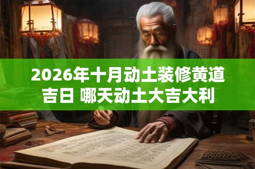 2026年十月动土装修黄道吉日 哪天动土大吉大利