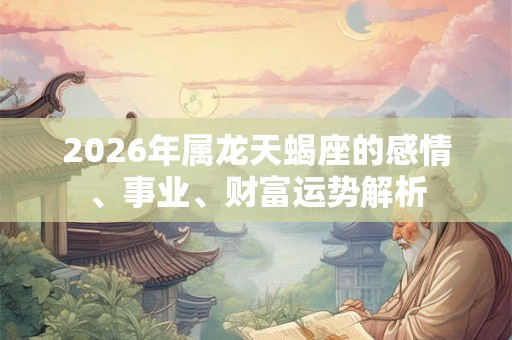 2026年属龙天蝎座的感情、事业、财富运势解析