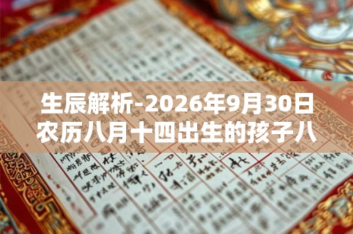 生辰解析-2026年9月30日农历八月十四出生的孩子八字起名 生辰解析-2026年9月30日农历八月十四出生的孩子八字起名