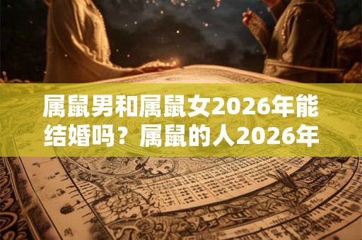 属鼠男和属鼠女2026年能结婚吗？属鼠的人2026年的结婚运势如何？