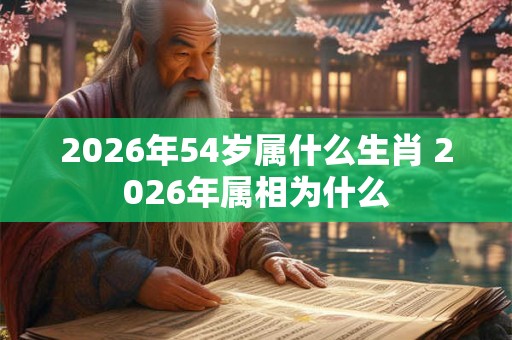 2026年54岁属什么生肖 2026年属相为什么